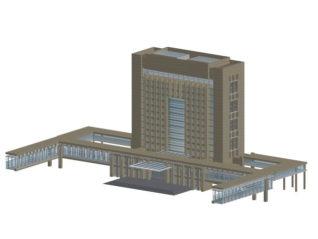city office building construction avant-garde design hotel - 455 3D Model .c4d .max .obj .3ds .fbx .stl .blend 