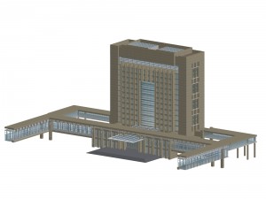 city office building construction avant-garde design hotel - 455 3D Model