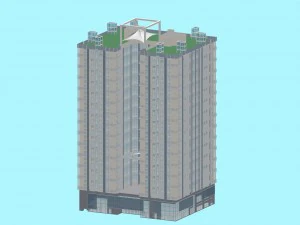city office building construction avant-garde design hotel - 457 3D Model