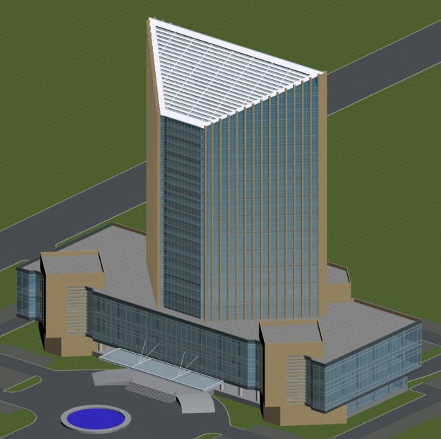 city office building construction avant-garde design hotel - 458 Modèle 3D .c4d .max .obj .3ds .fbx .stl .blend 