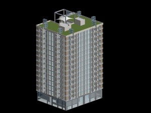 city office building construction avant-garde design hotel - 460 3D Model