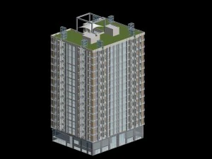 edificio de oficinas de la ciudad construcci&oacute;n hotel de dise&ntilde;o vanguardista - 460 Modelo 3D