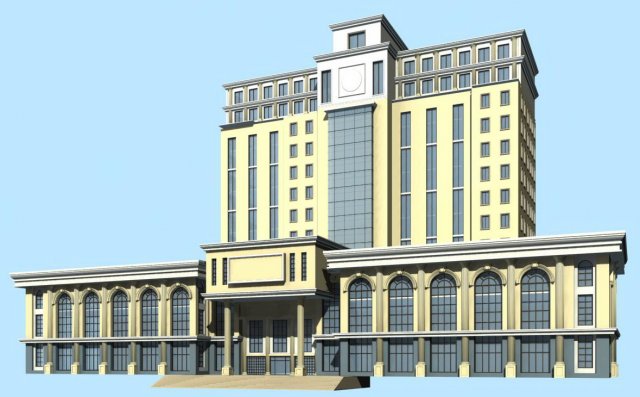 city office building construction avant-garde design hotel - 461 Modello 3D .c4d .max .obj .3ds .fbx .stl .blend 