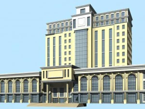 місто офісна будівля будівництво авангардний дизайн готель - 461 3D Модель