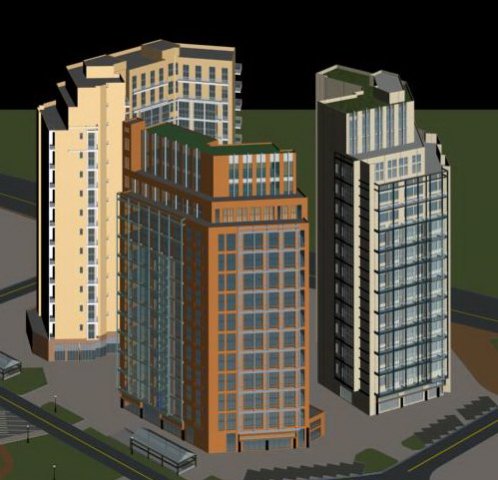 city office building construction avant-garde design hotel - 462 3D Model .c4d .max .obj .3ds .fbx .stl .blend 