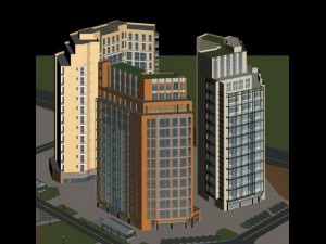 city office building construction avant-garde design hotel - 462 Modèle 3D