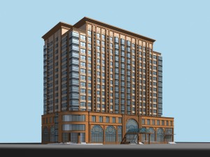 city office building construction avant-garde design hotel - 465 3D Model
