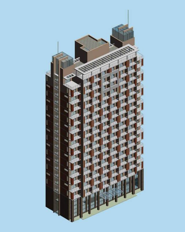 city office building construction avant-garde design hotel - 466 3D मॉडल .c4d .max .obj .3ds .fbx .stl .blend 