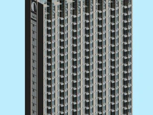 city office building construction avant-garde design hotel - 467 3D Model