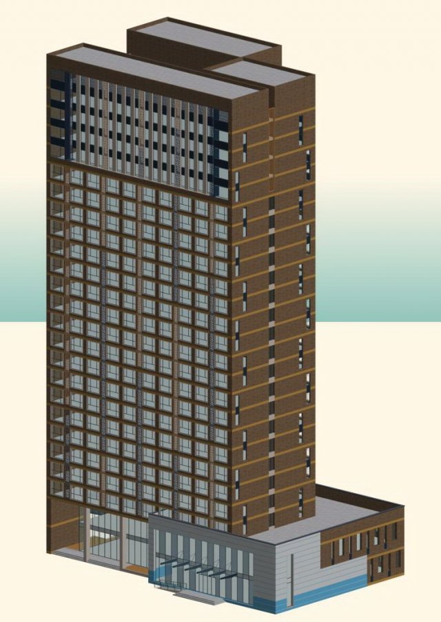 city office building construction avant-garde design hotel - 471 Model 3D .c4d .max .obj .3ds .fbx .stl .blend 