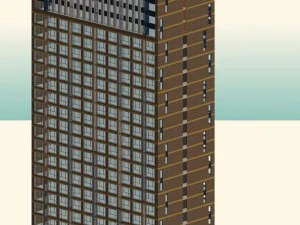 city office building construction avant-garde design hotel - 471 3D Model