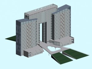 city office building construction avant-garde design hotel - 472 3D 模型