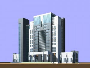 city office building construction avant-garde design hotel - 474 3D Model