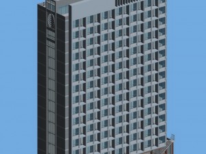 city office building construction avant-garde design hotel - 475 3D 모델