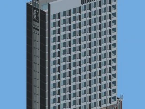 Stadtbürogebäudebau Avantgarde-Designhotel - 475 3D Modell