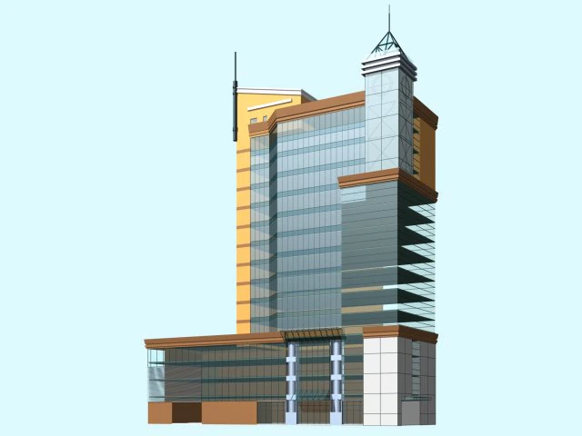 city office building construction avant-garde design hotel - 476 3D Model .c4d .max .obj .3ds .fbx .stl .blend 