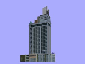 city office building construction avant-garde design hotel - 477 3D 모델