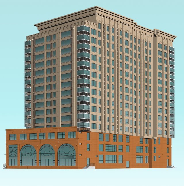 city office building construction avant-garde design hotel - 479 3Dモデル .c4d .max .obj .3ds .fbx .stl .blend 