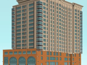 city office building construction avant-garde design hotel - 479 3D Model