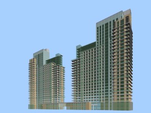 city office building construction avant-garde design hotel - 480 3D मॉडल