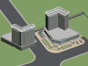 시티 오피스 빌딩 건설 아방가르드 디자인 호텔 - 482 3D 모델