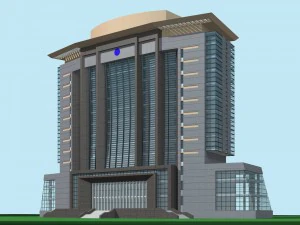 edificio de oficinas de la ciudad construcci&oacute;n hotel de dise&ntilde;o vanguardista - 483 Modelo 3D