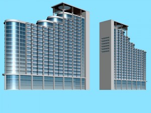 city office building construction avant-garde design hotel - 485 3D Model