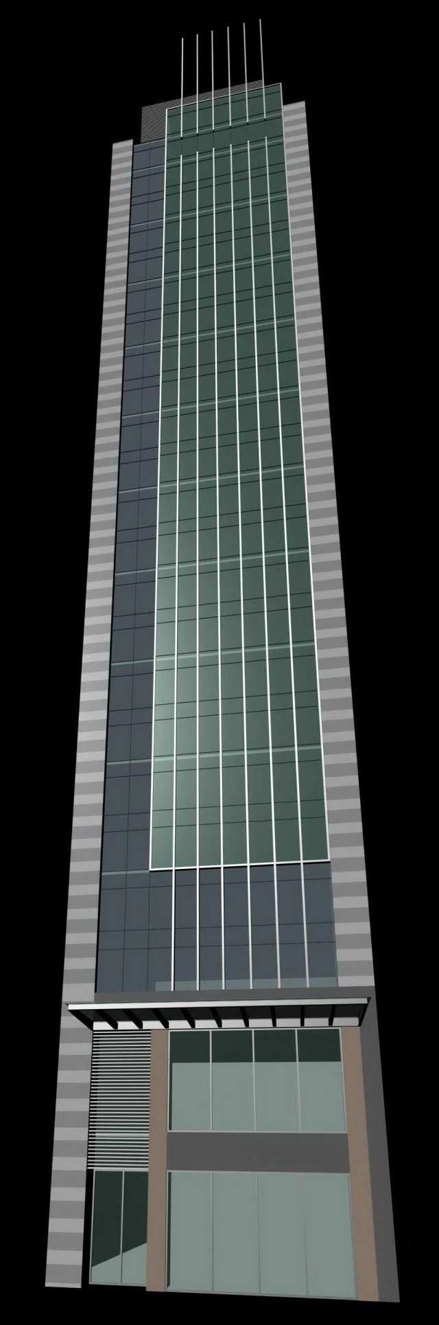 city office building construction avant-garde design hotel - 487 3D Model .c4d .max .obj .3ds .fbx .stl .blend 
