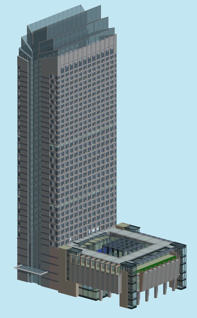 city office building construction avant-garde design hotel - 488 3Dモデル .c4d .max .obj .3ds .fbx .stl .blend