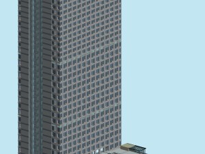 city office building construction avant-garde design hotel - 488 Modello 3D