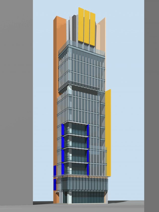 city office building construction avant-garde design hotel - 489 3D Модель .c4d .max .obj .3ds .fbx .stl .blend 