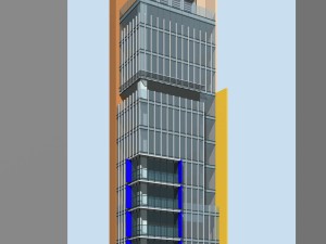 city office building construction avant-garde design hotel - 489 Model 3D