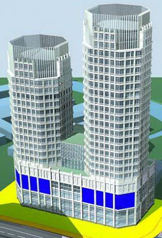 city office building construction avant-garde design hotel - 490 3D 모델 .c4d .max .obj .3ds .fbx .stl .blend 