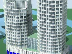 city office building construction avant-garde design hotel - 490 3D Model