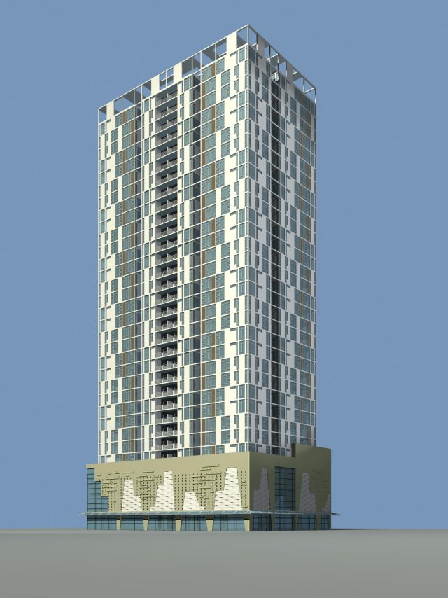 city office building construction avant-garde design hotel - 491 3D मॉडल .c4d .max .obj .3ds .fbx .stl .blend 