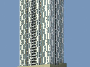 city office building construction avant-garde design hotel - 491 3D-Modell