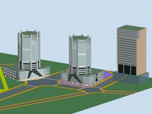 city office building construction avant-garde design hotel - 492 3Dモデル