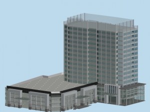 city office building construction avant-garde design hotel - 493 3D Model