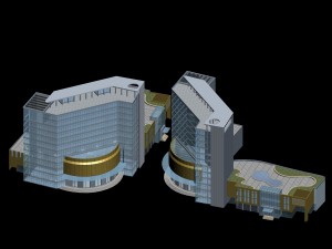 city office building construction avant-garde design hotel - 494 Modèle 3D