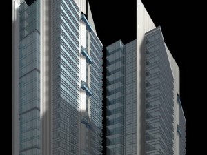 city office building construction avant-garde design hotel - 495 Model 3D
