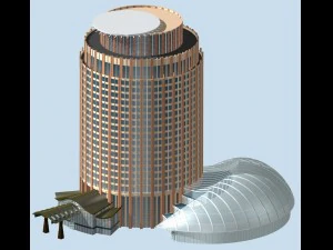city office building construction avant-garde design hotel - 499 3D Model