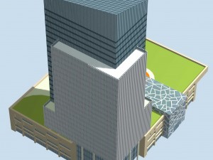city office building construction avant-garde design hotel - 500 3D 모델