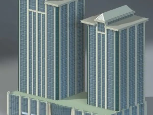 edificio de oficinas de la ciudad construcci&oacute;n hotel de dise&ntilde;o vanguardista - 501 Modelo 3D
