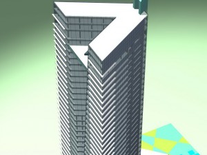 city office building construction avant-garde design hotel - 502 3D 모델