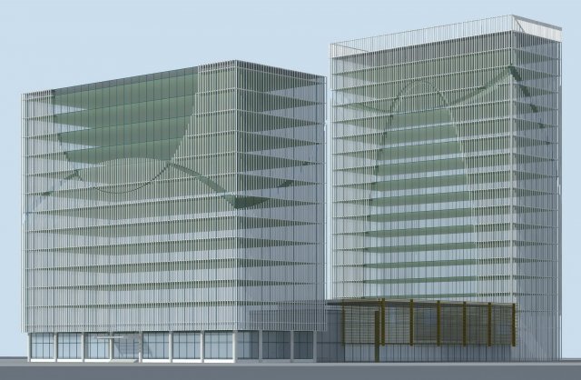 city office building construction avant-garde design hotel - 504 Modèle 3D .c4d .max .obj .3ds .fbx .stl .blend 