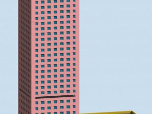 city office building construction avant-garde design hotel - 505 3D Model