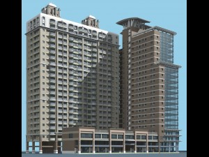 city office building construction avant-garde design hotel - 507 Modello 3D