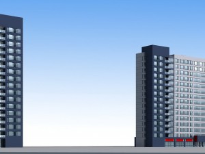 city office building construction avant-garde design hotel - 509 3D Model
