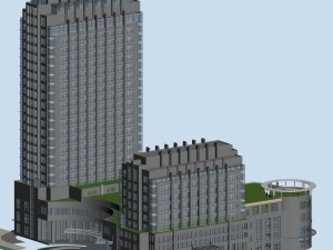 city office building construction avant-garde design hotel - 510 3D Модель