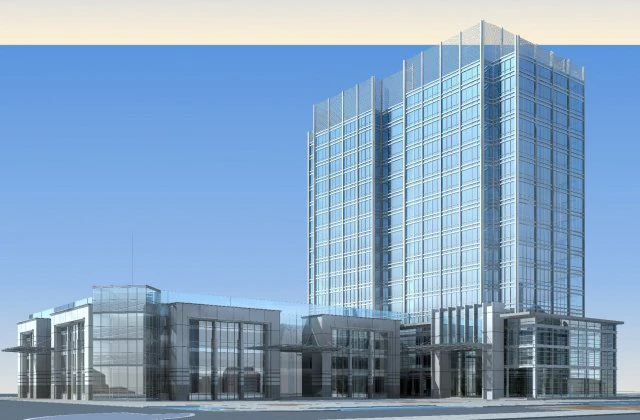 city office building construction avant-garde design hotel - 511 3D Model .c4d .max .obj .3ds .fbx .stl .blend